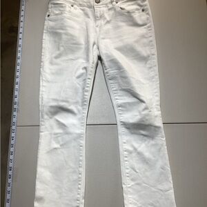 CAbi Women's Cream Straight Leg Jeans